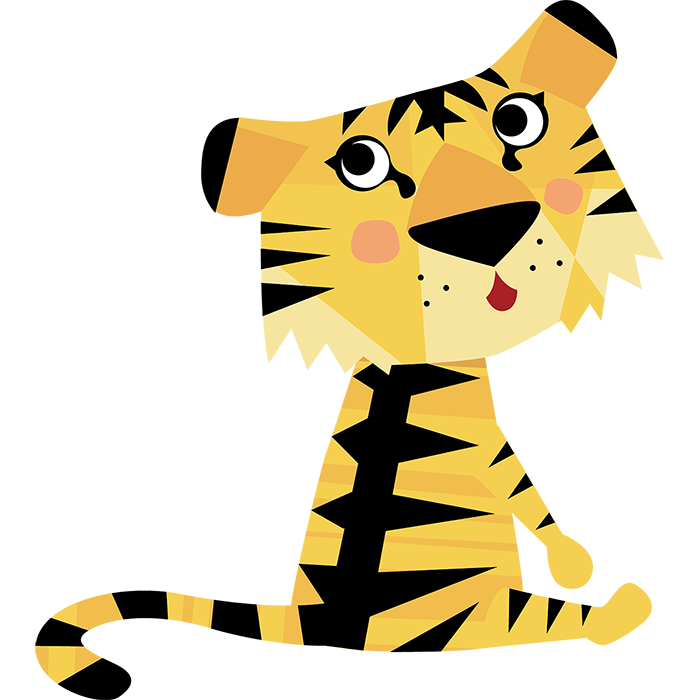 疑問に思う虎の赤ちゃん