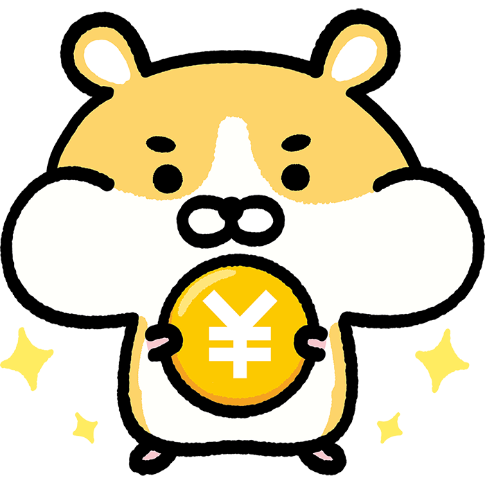 お金を持つゴールデンハムスター