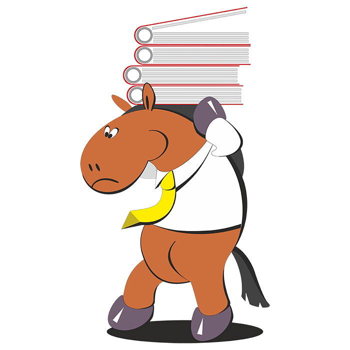 本を持つ馬サラリーマン